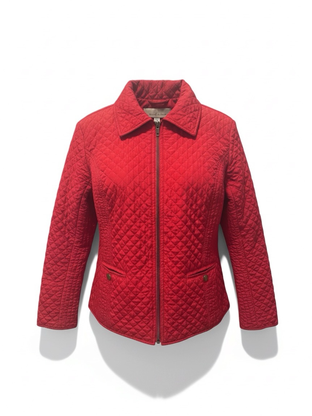 Southern Lady Red Quilted Zip-Front Puffer Jacket